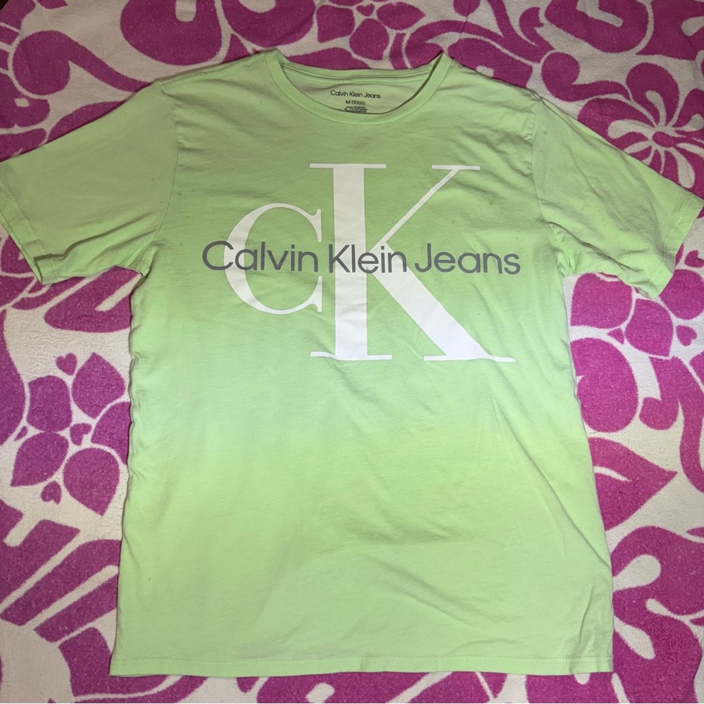 Calvin Klein Light Green Tee with Logo